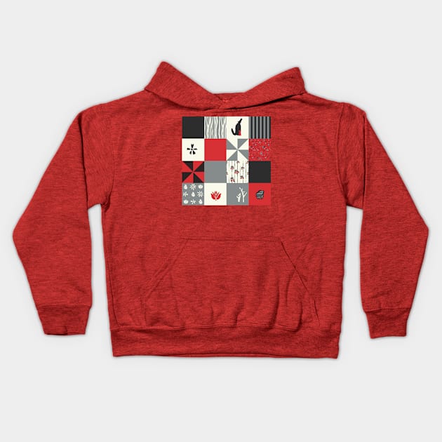 Little Red Patchwork Kids Hoodie by LochNestFarm